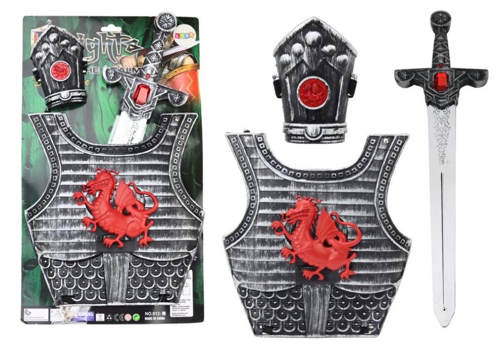 Leantoys Outfit Samurai-Ritter Kostüm Set Rüstung Schwert Armband