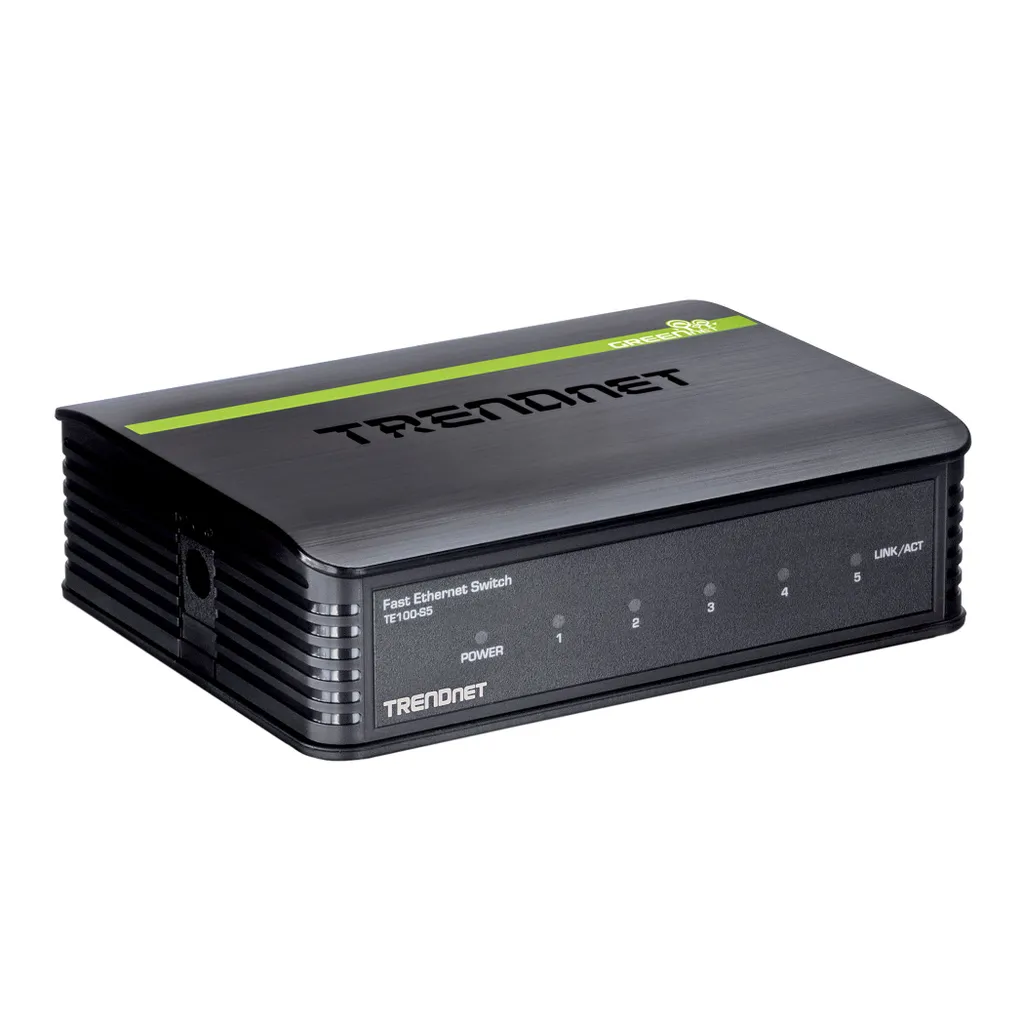 Switch Ethernet 5 Ports Fast 10/100 Boîtier Métal Silencieux et Compact - 6