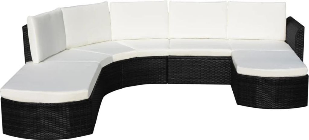 vidaXL 4-tlg. Garten-Lounge-Set mit Auflagen Poly Rattan Produktbild 
