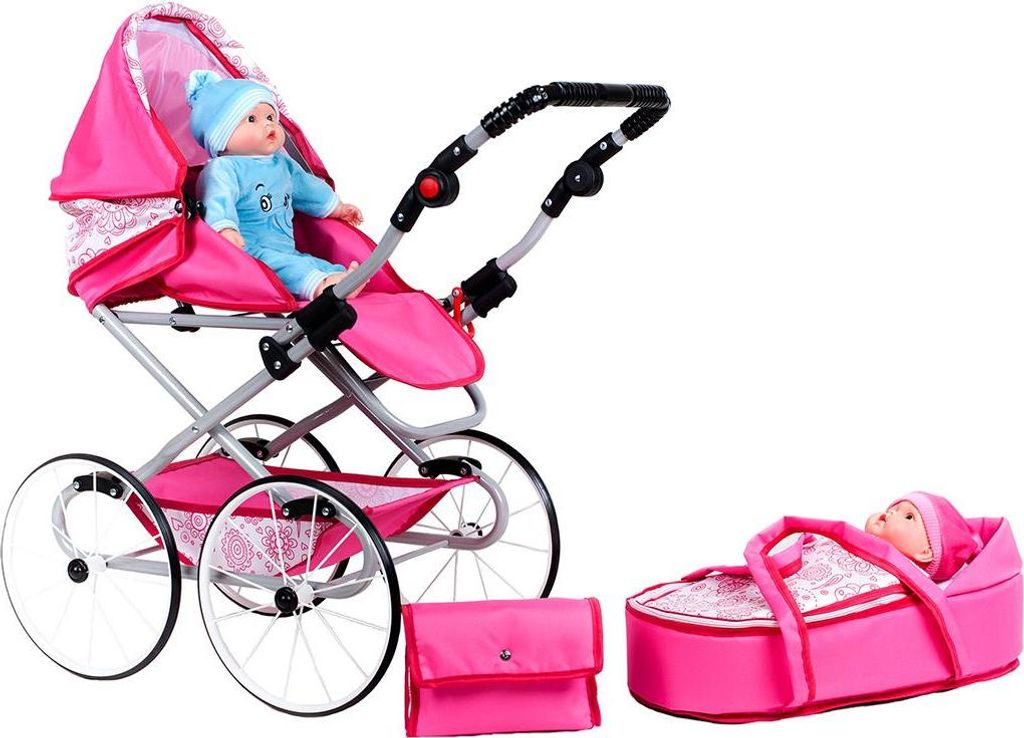 Baby Retro 2in1 New Baby Natalka Puppe Kinderwagen rosa Produktbild 