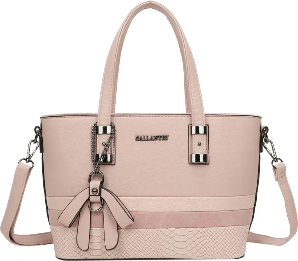 Borsa Gallantry Rosa con Fiocco: Eleganza senza Tempo e Tracolla Serpente