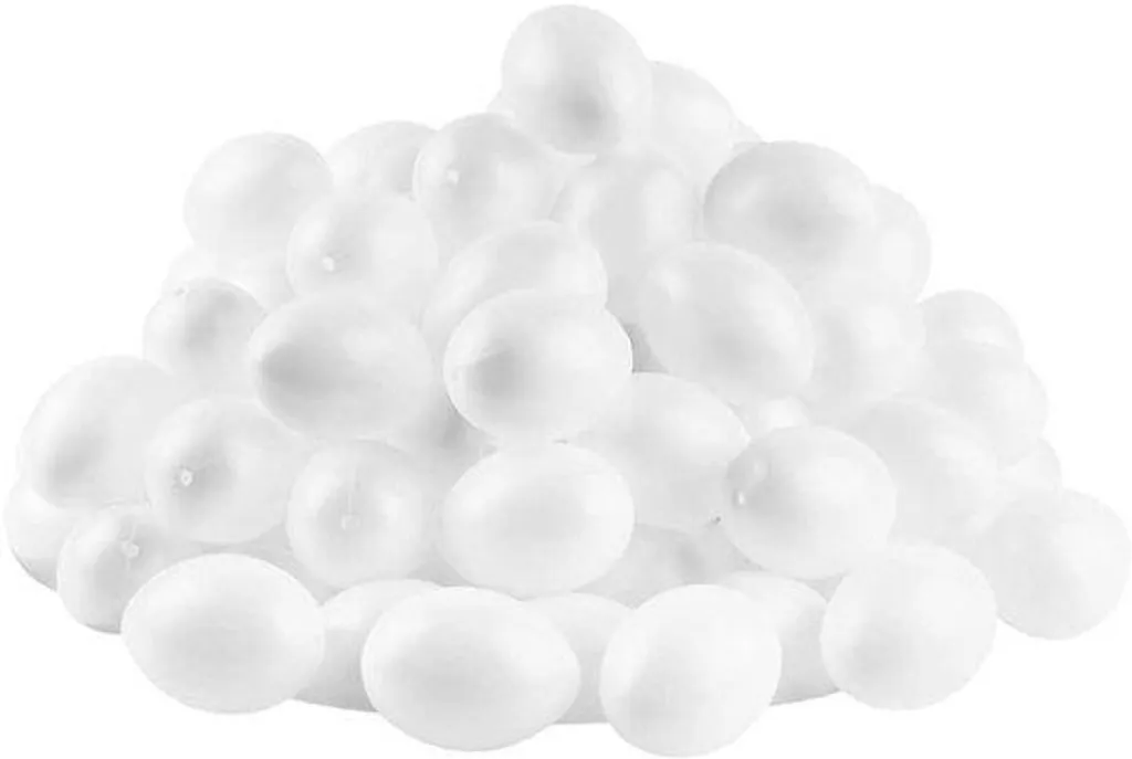 100 Œufs blancs incassables 60x45mm en plastique pour décoration de Pâques