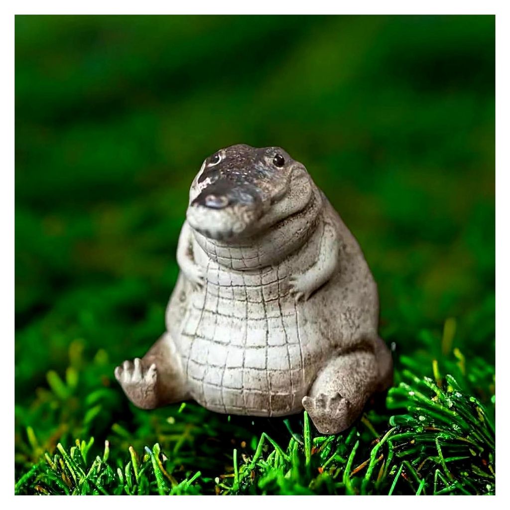 Krokodil Tee Haustier, kleine Krokodil Figur, Garten Tiere Krokodil Figur, Alligator Baby Statue, witziges Tee Krokodil Haustier für Schreibtisch,...