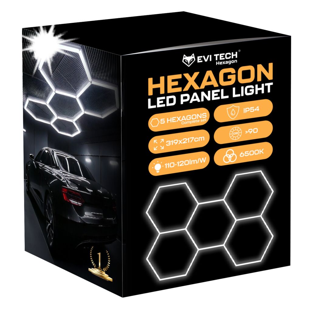 LED Lampe HEXAGON Deckenpanel Beleuchtung Werkstatt Garage Haus 319x217 cm