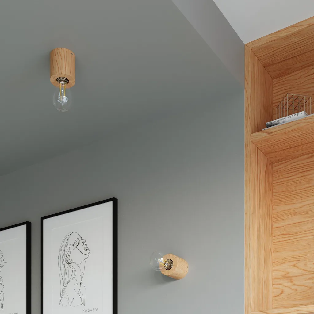 Lampada Cubo Legno SALGADO Sollux | Stile Industrial Loft E27 10cm - 8
