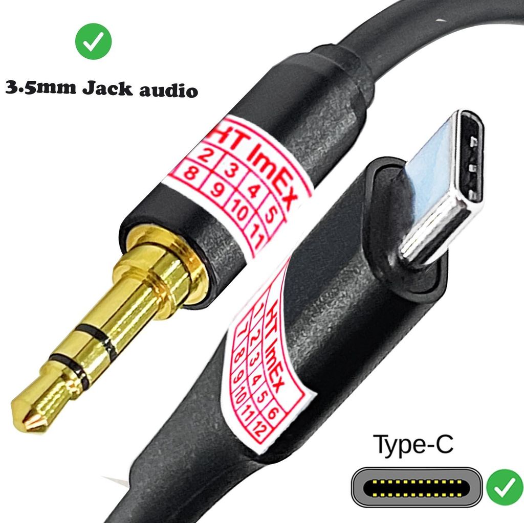 USB C Aux schwarz Kabel 3,5 mm Klinke Stecker kompatibel mit iPad Samsung iPhone 15 Pro Max