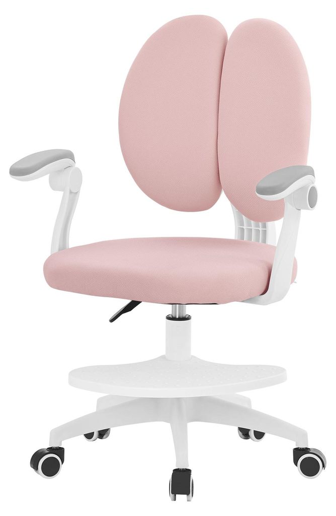 ML-Design Kinderschreibtischstuhl ergonomisch, 95-107 cm, Rosa, 360° Drehbarer Schreibtischstuhl Kinder, Höhenverstellbarer Jungendstuhl Kinderstuhl