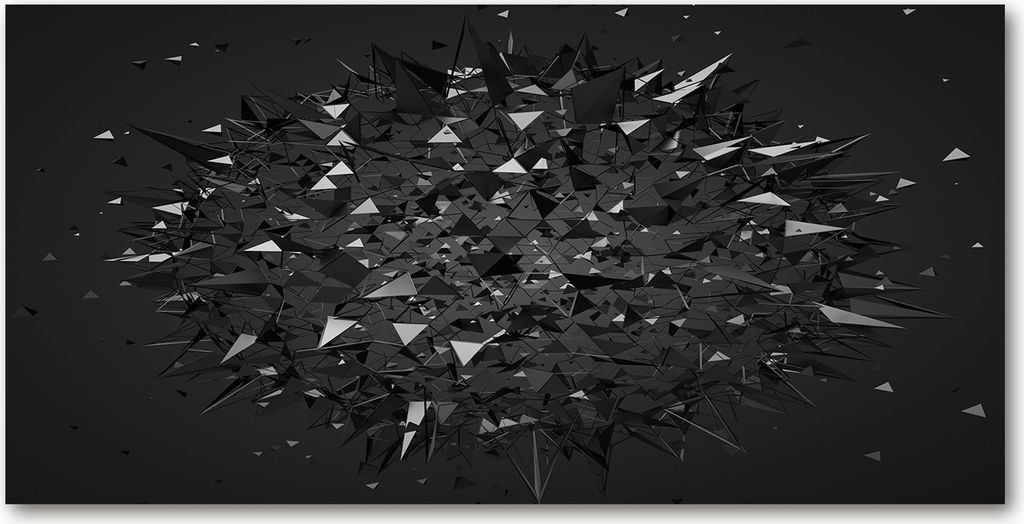 Tulup Glas-Bild - 100x50 -Wandkunst - Wandbild hinter gehärtetem Sicherheitsglas - Kunst: modern & klassisch - 3D-Abstraktion - Schwarz