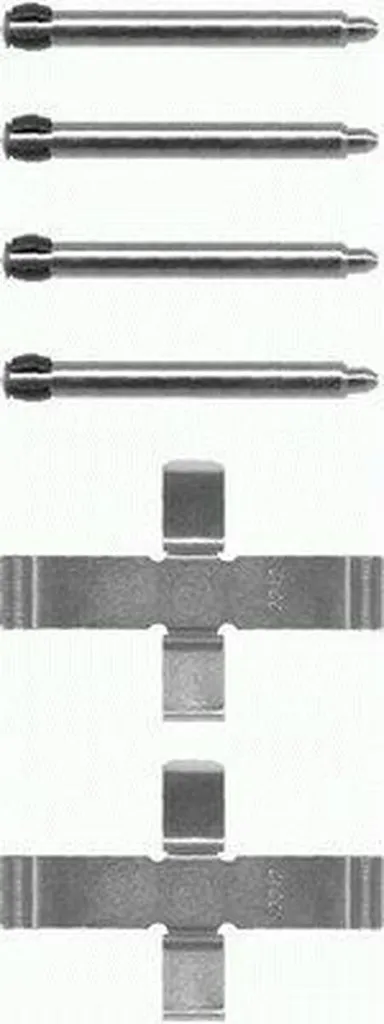 Kit accessoires plaquettes de frein HELLA 8DZ 355 201-131 Mercedes 124