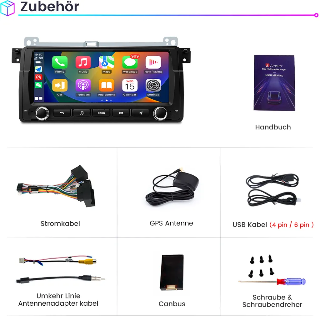 Navigatore BMW E46 Android 8 Pollici | CarPlay e Bluetooth 5.0 - 12