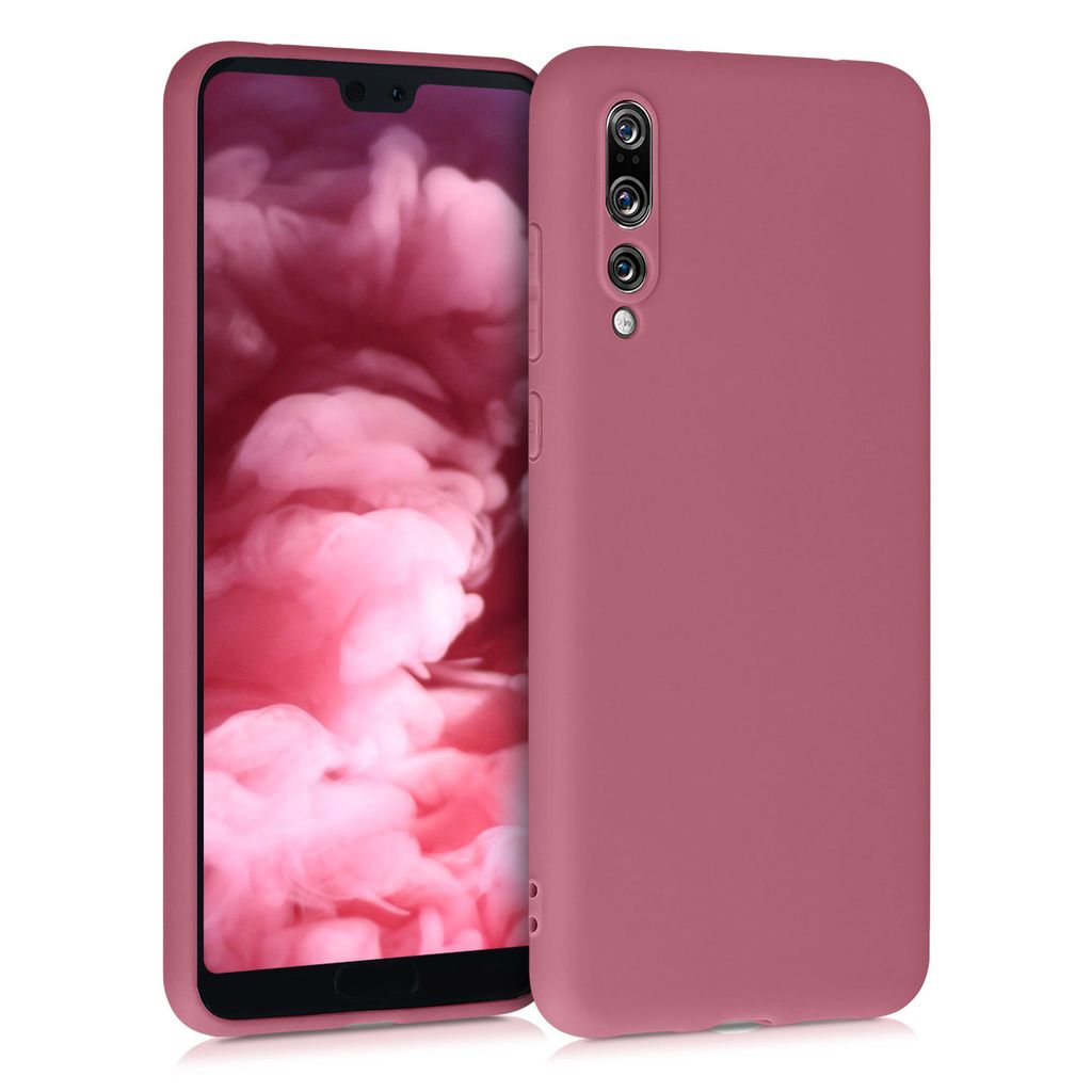kwmobile Hülle kompatibel mit Huawei P20 Pro Hülle - weiches TPU Silikon Case - Cover geeignet für kabelloses Laden - Dark Rose