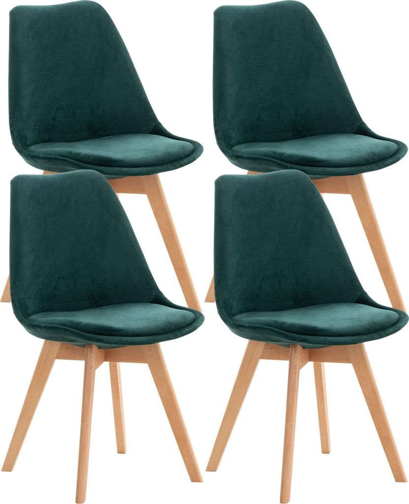4er Set Stuhl HLO-CP58 Samt grün