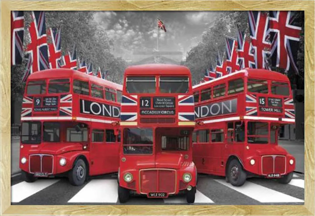 Poster Londres Palace Buses Sous Cadre Amovible Shinsuke Vitre Acrylique