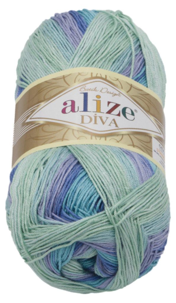 Filato DIVA BATIK - 100g / 350 m - Blu, turchese Immagine del prodotto 