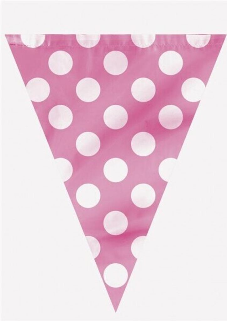 Wimpelkette Rosa Gepunktet 3,65m