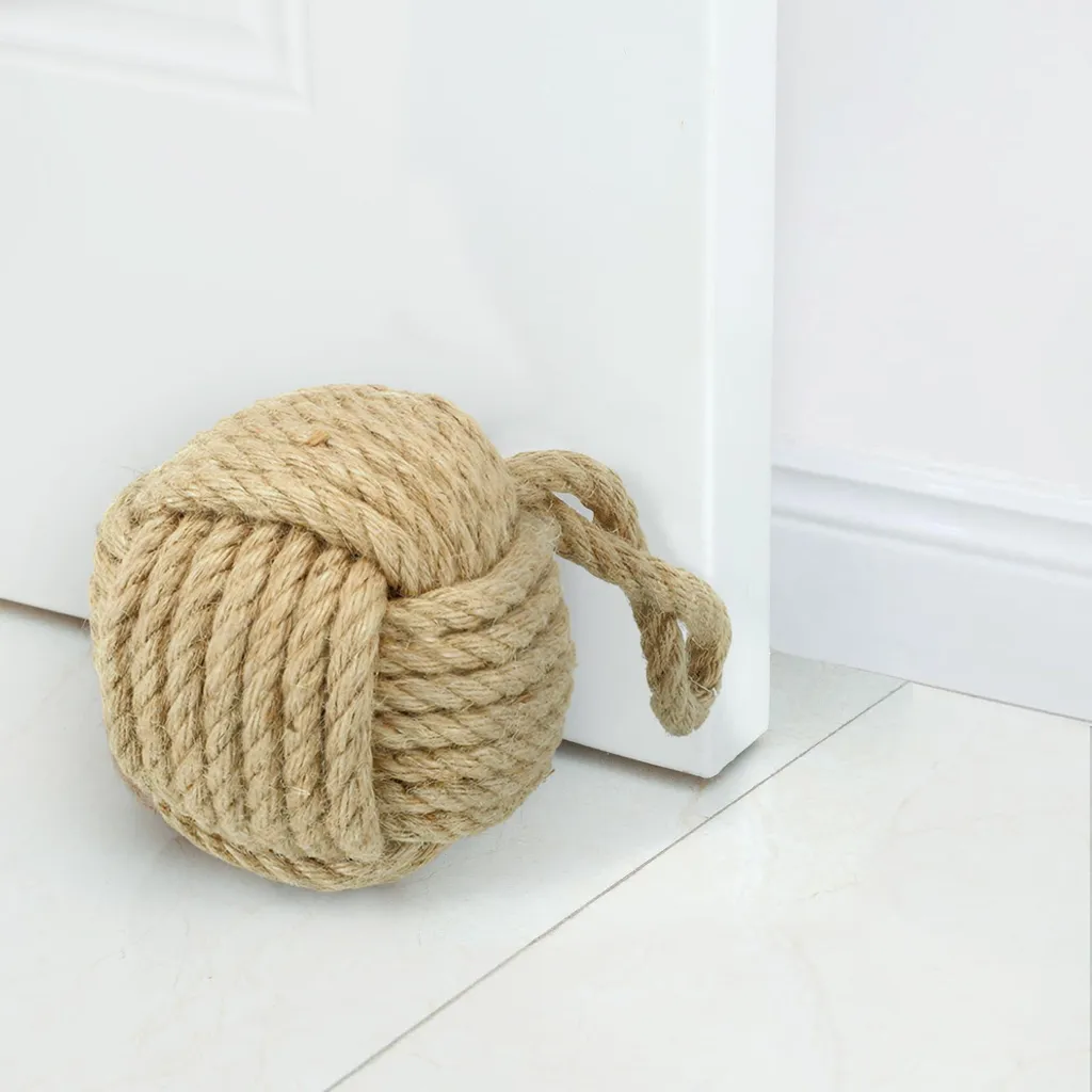 Bloque porte lourd sans perçage en corde - Nœud marin jute anti-choc