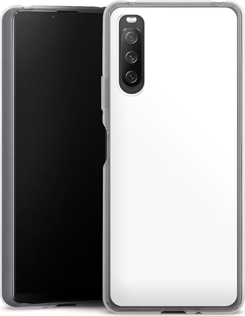 DeinDesign Handyhülle für Sony Xperia 10 IV Silikon Hülle Case Smartphone Schutzhülle Farbe einfarbig weiß
