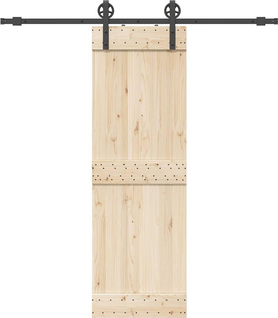vidaXL Schiebetürbeschlag-Set 200 cm Stahl Schwarz