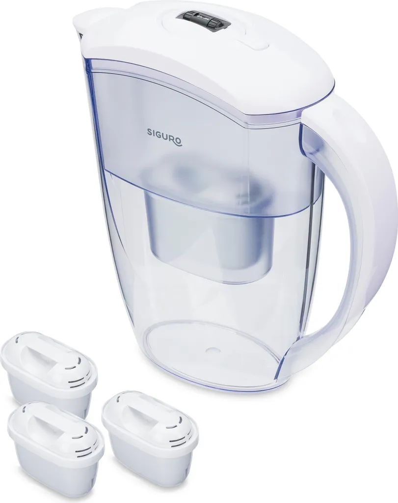 Siguro Pure Flow Essential Bouilloire avec 3 Filtres Eau Inclus - Pack