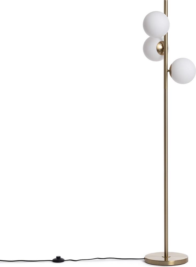 Stehlampe Metall und Glas Moonlight Brass Round 3 Strahler Gold