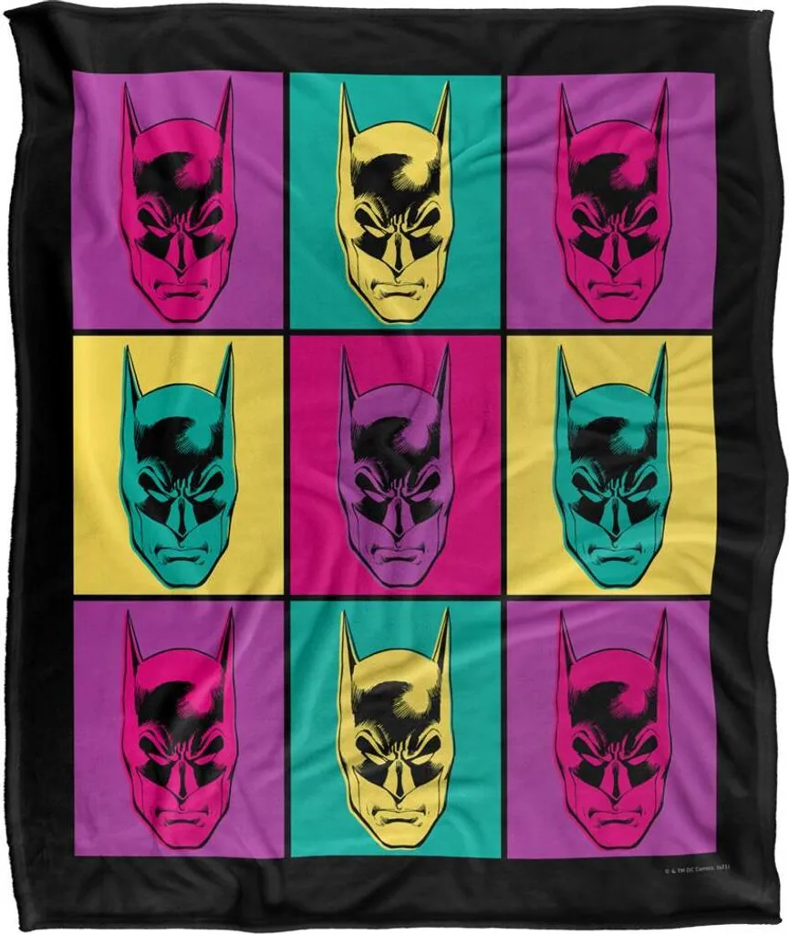 Batman Couverture Pop Art TV19497 Taille Unique Plaid Coloré DC Comics