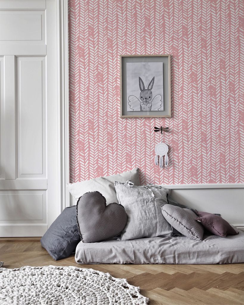 Coloray Fototapete 290x290 cm An Einer Wand Latex Latextapete - Schäbiger Herringbone geometrisch