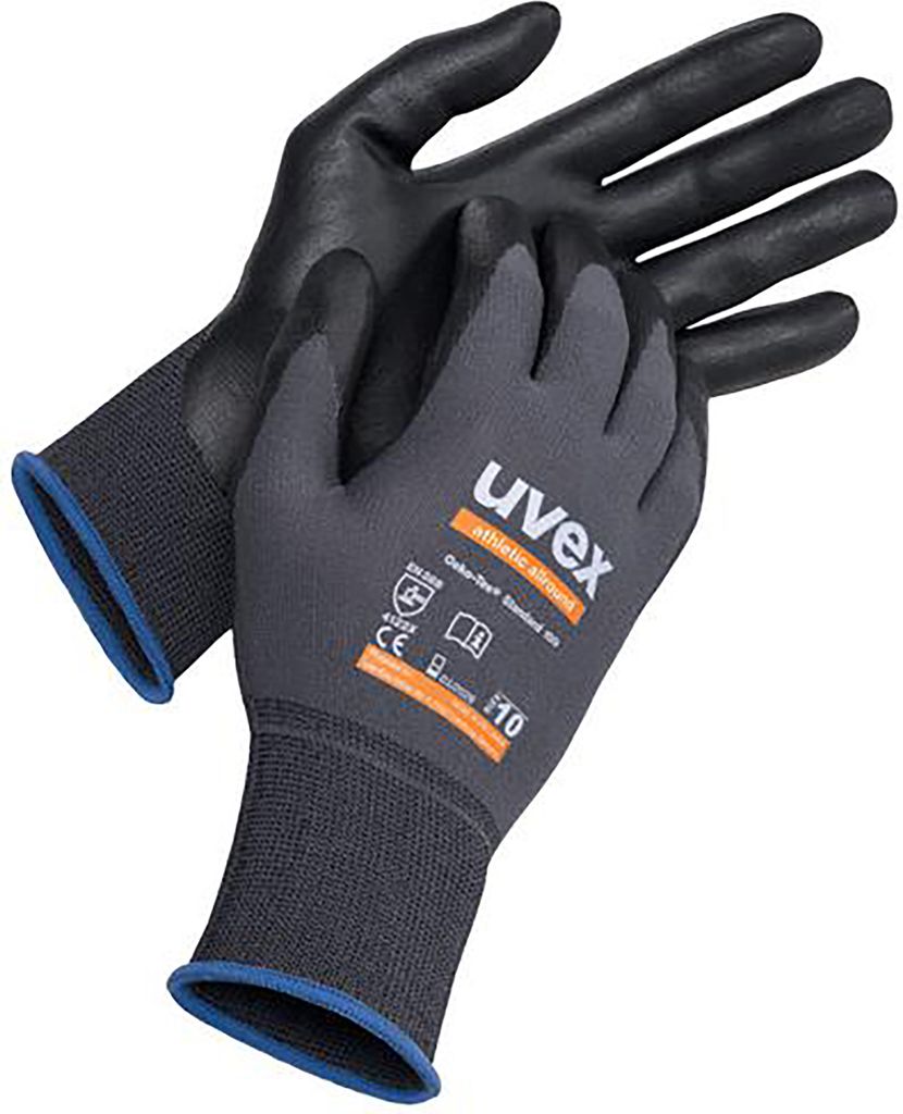 uvex Schutzhandschuh athletic allround schwarz, grau Gr. 6