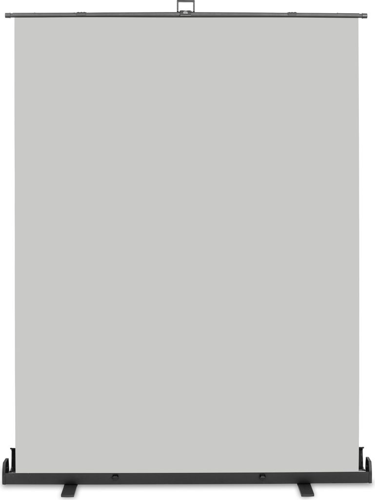 Walimex pro Roll-up Panel Hintergrund grau 165 x 220 cm, Fotohintergrund mit Transportbox, Hintergrundsystem für Fotostudio, knitterfreie Fotolein...