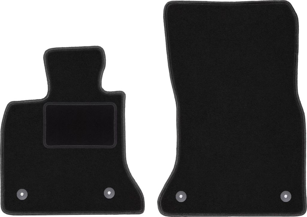 Velours-Fußmatten Vorne passend für BMW 5 GT F07 (Liftback, Bj. 2009-2017) – schwarz, passgenau, mit Befestigungen set 2 Stk. - STANDARD