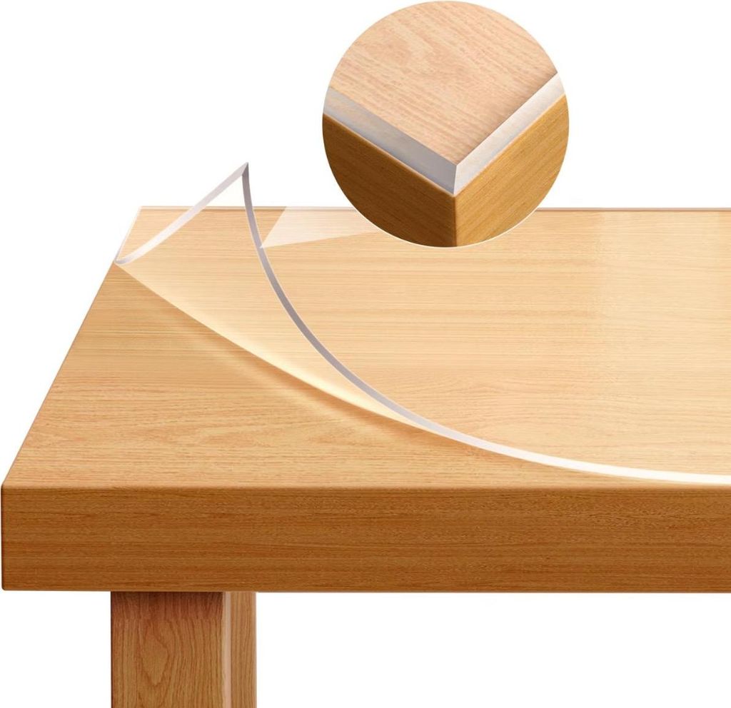 Happiq Transparente Tischschutzfolie – PVC Tischdecke 2 mm – 90x160 cm – Wasserfest & Kristallklar – Rechteckig – Schutzauflage für Esst...