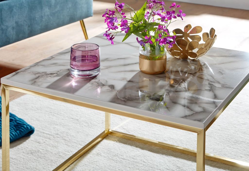 Couchtisch FineBuy Sofatisch Marmor Optik 60x60x45 cm Produktbild 4