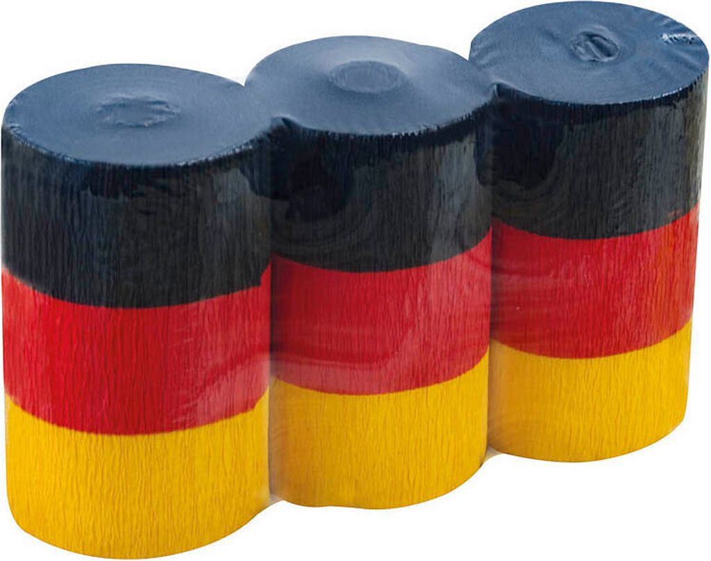 WEROLA Krepppapier Dekobänder Deutschland farbsortiert 38 g/qm 3 Rollen