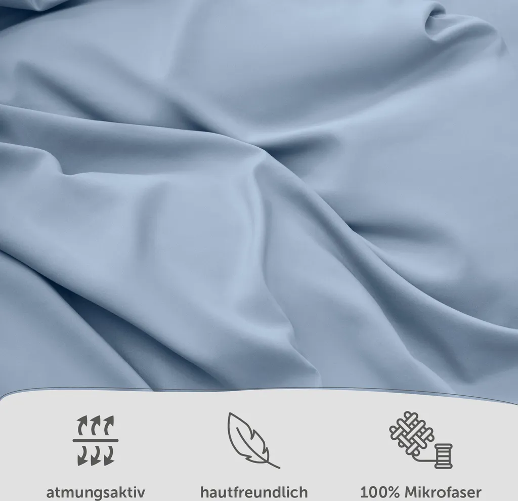 Offerta Set Letto Blumtal 200x200 Microfibra Blu - Qualità Top - 2