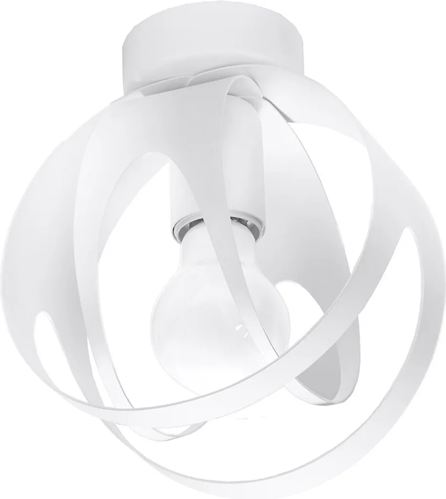 Plafoniera Moderna TULOS Bianca Sollux - Illuminazione Acciaio E27 15W