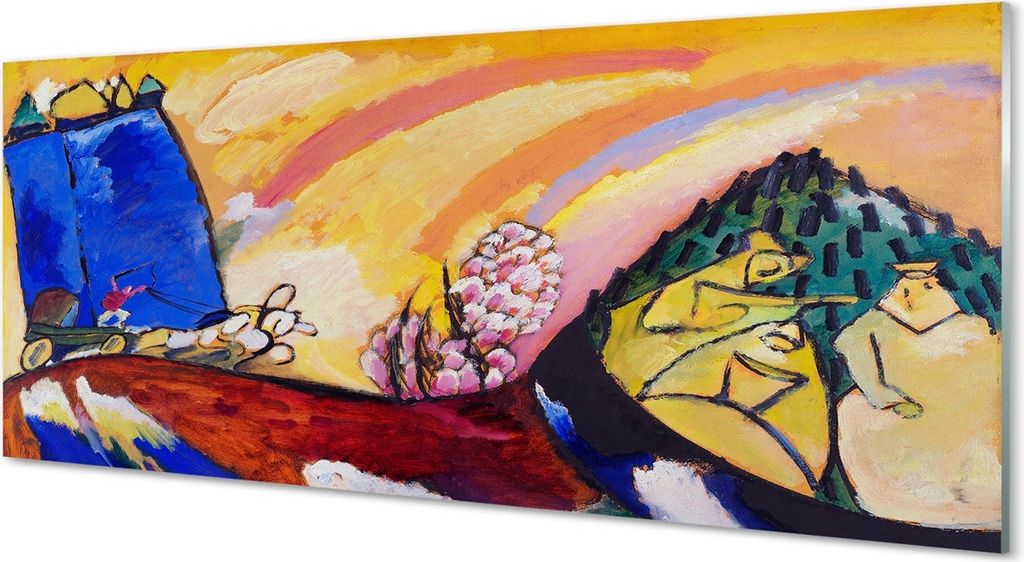 Glasbilder 125x50 Wandkunst Landschaft im ländlichen Raum abstrakte Kunst