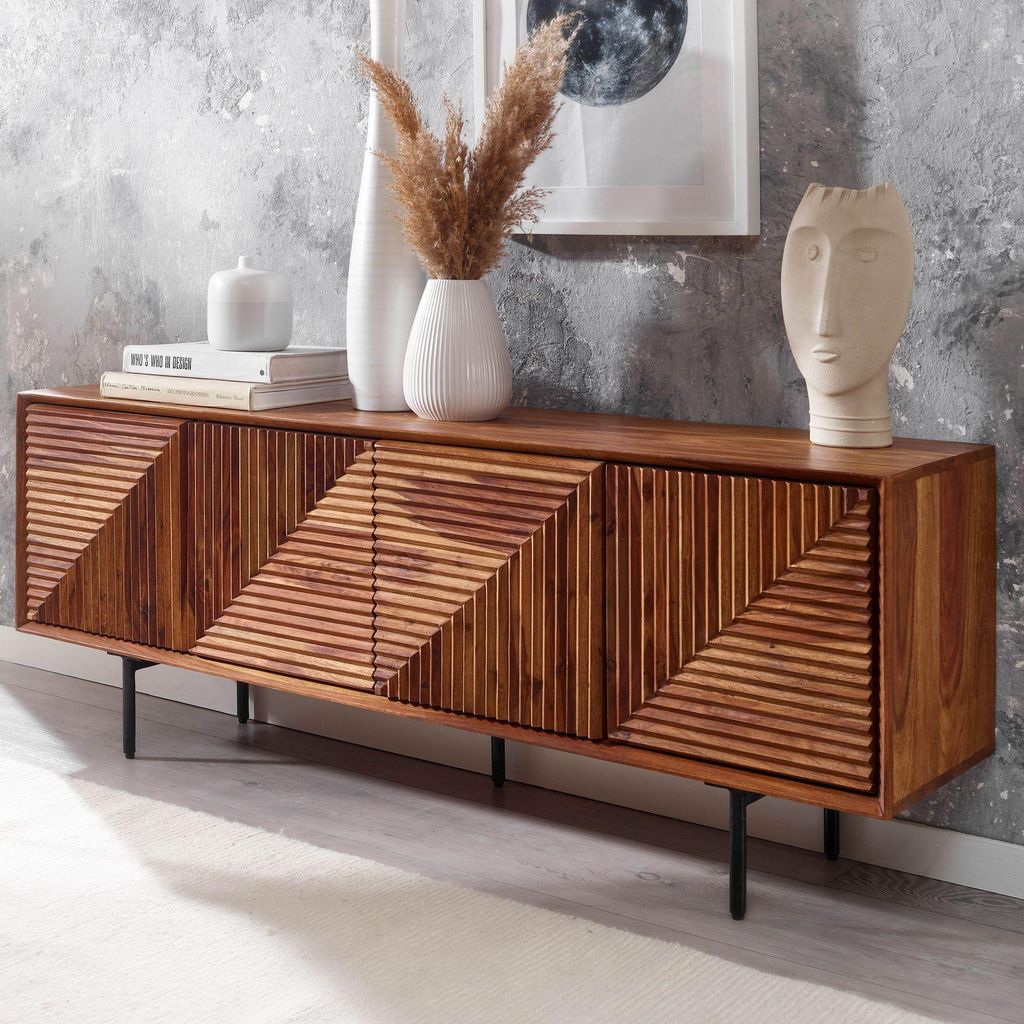 Credenza FineBuy in legno massello di sheesham da 140 cm Immagine del prodotto 