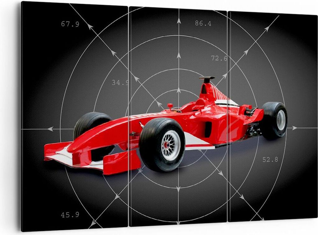Bild auf Leinwand - Leinwandbild - Formel F1 Auto Geschwindigkeit - 165x110cm - Wand Bild - Wanddeko - Leinwanddruck - Bilder - Kunstdruck - Leinwa...