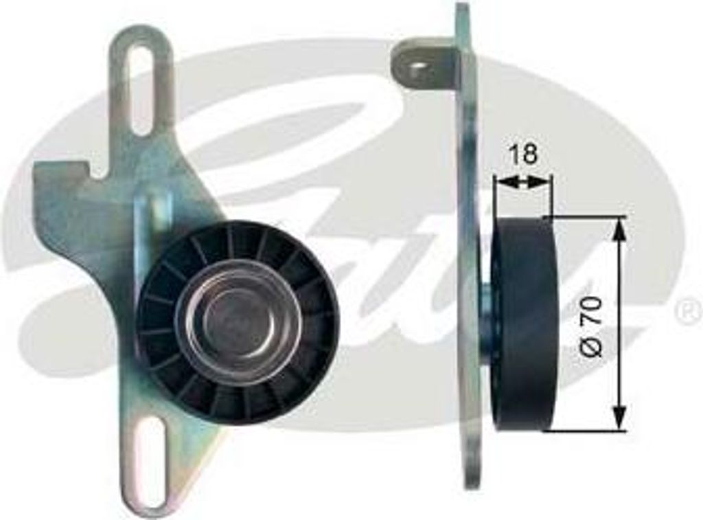 GATES T39143 Spannrolle, Keilrippenriemen OE 7700274217 kompatibel mit Kangoo, Clio