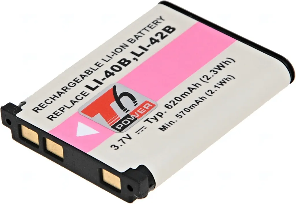 Batteria T6 Power per fotocamera digitale Nikon, numero di parte 02491-0066-00, Li-Ion, 3,7 V, 620 mAh (2,3 Wh), nero