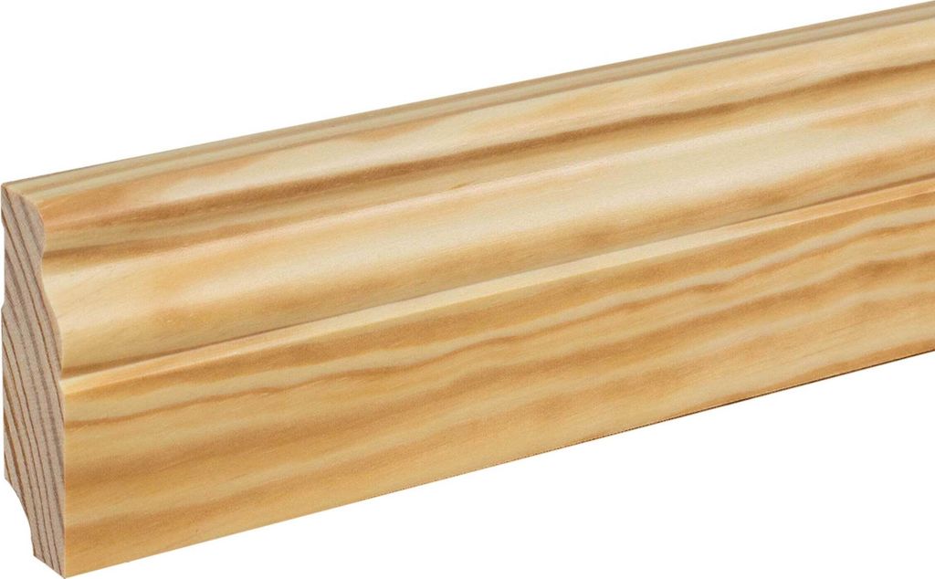 Sockelleiste Massivholz Berliner Profil 19 x 60 x 2500 mm Kiefer zum Kleben, Schrauben & Nageln Massivholz Fußleiste by PROVISTON 12.5 Meter | 5 S...