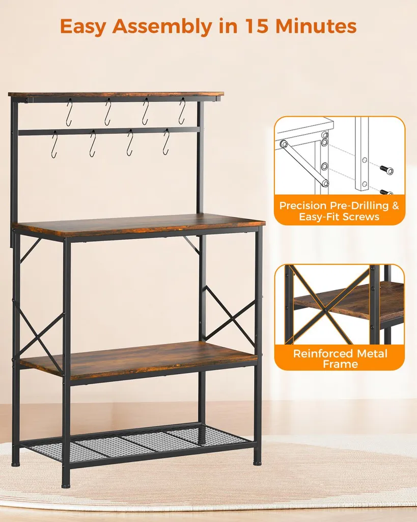 Étagère à micro-ondes robuste avec protection anti-basculement stable - 9
