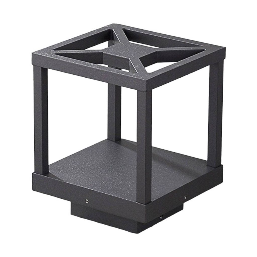 Lucande LED-Sockellampe Lealan, schwarz, Metall, 23 cm, IP54