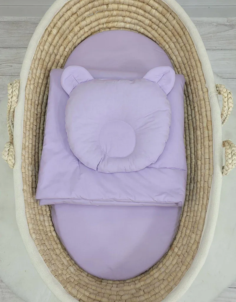 Aménager le lit de bébé avec cet ensemble Nounours 2 pièces violet doux - 2