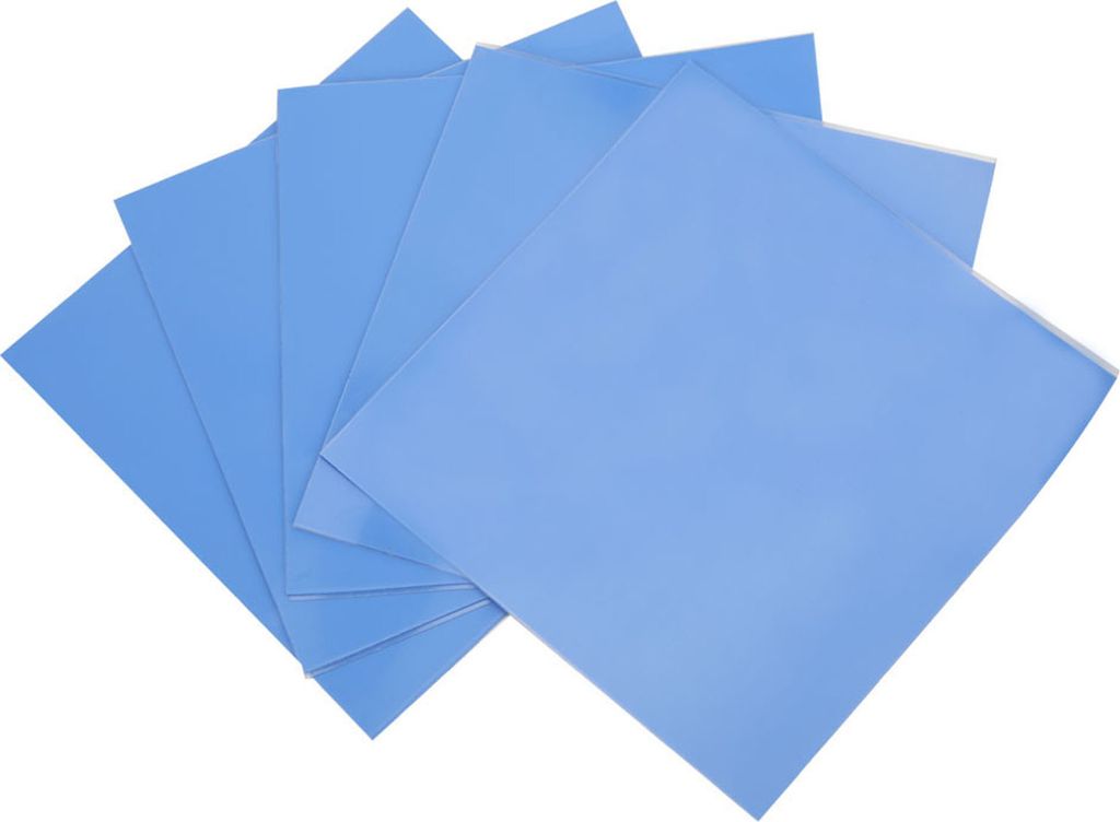 5 Stück Silikon-Wärmeleitpads für CPU und GPU, 100 x 100 x 0,5 mm, 1,5 W (mk)