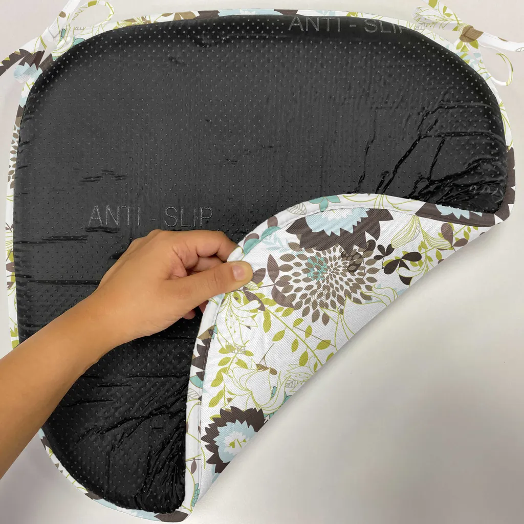 Galettes de Siège 40x40 avec Sangles, Tissu Imperméable Vert et Brun - 2