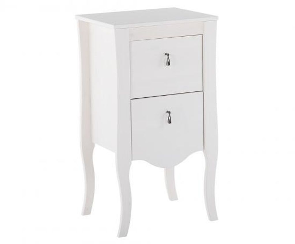 Eleganter Badunterschrank mit zwei Schubladen „Flores“, 45 cm, in der Farbe Weiß.