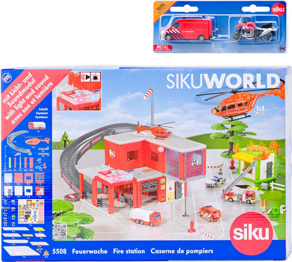 SIKU World - Feuerwache mit Feuerwehrauto Produktbild 