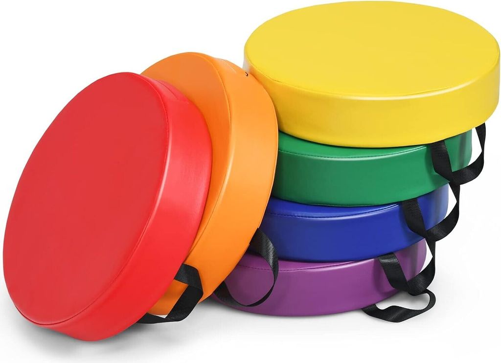 GOPLUS 6er Set Kinder Stuhlkissen, Bodenkissen mit Griff, Produktbild 