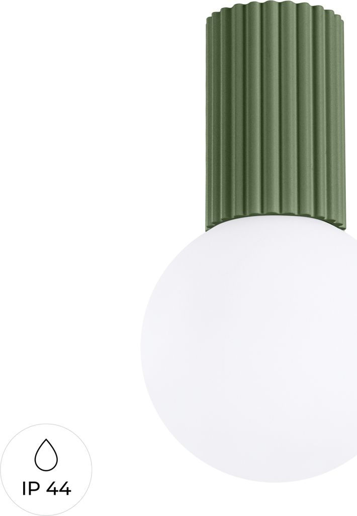 Plafond HALO olivgrün IP44 1xG9 8W Aluminium/Glas 21x12x12cm Sollux Lighting