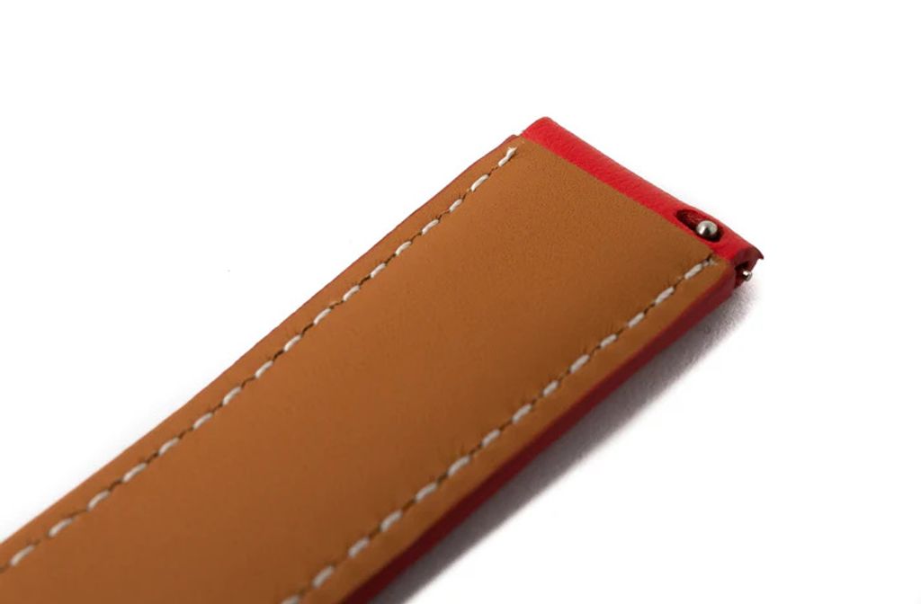 SYSTEM-S Armband 20 mm aus Leder für Samsung Galaxy Watch 5 4 Smartwatch in Rot